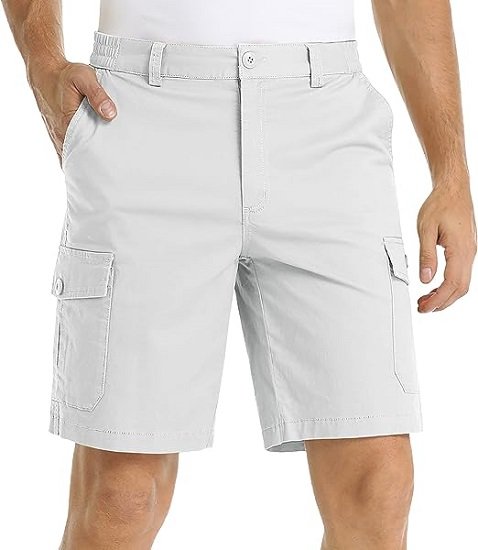 Men's Shorts Regular Fit Short with Elastic Waist Multi-Pockets