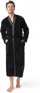 Men's Warm Robe Soft Coral Fleece Long Plush Bathrobe