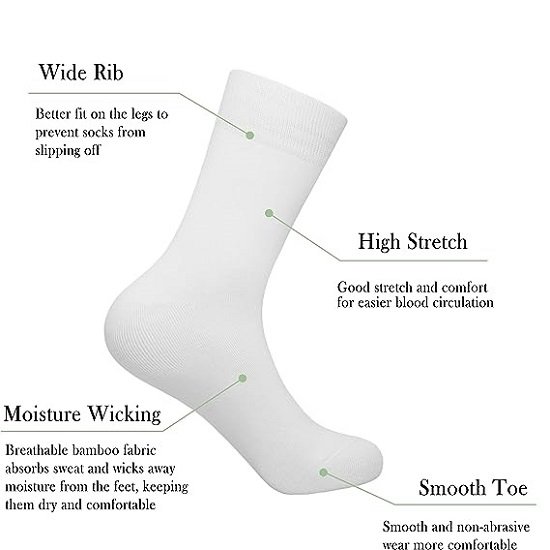 Men Sock Thin Soft Crew Anti Odor Lightweight Breathable Comfort Cool soft Sock 5 Pairs