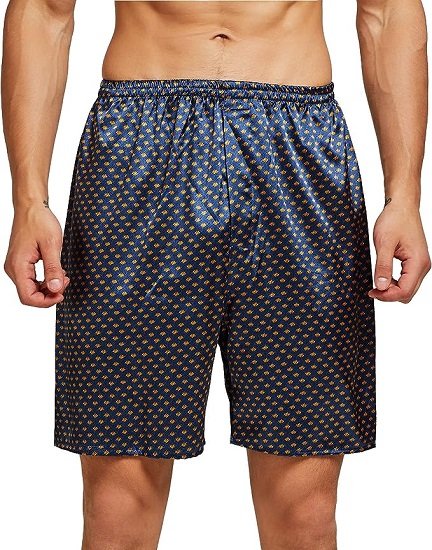 Men's Short Sleeve Satin Pajama Set with Shorts